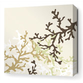 Coral Stretched Wall Art in Moss