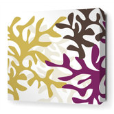 Reef Stretched Wall Art in Plum