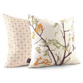 Ailanthus Throw Pillow in Wheat