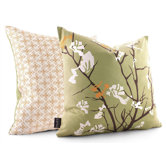 Ailanthus Throw Pillow in Grass / Sunshine