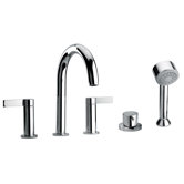 J14 Bath Series Two Lever Handle Roman Tub Faucet and Hand Shower with Classic Spout