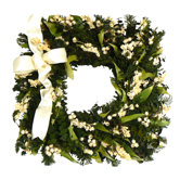 Evergreen Frost Square Wreath