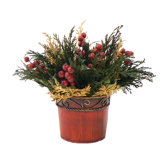 Happy Holidays Table Top Basket Wreath