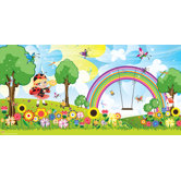 Personalized Canvas Wall Mural Flower Girl