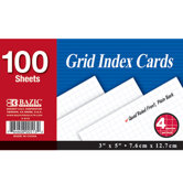 Quad Ruled Index Card (Set of 36)