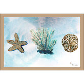 Coastal Blue Coral Door Mat