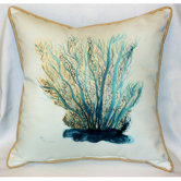 Coastal Blue Coral Indoor / Outdoor Pillow