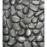 12" x 12" Interlocking Pebble Mosaic in Black
