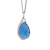 Nadine Metal Chain Crystal Sapphire Pendant
