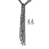 Barbarina Chain Crystal Jet Hematit Necklace and Earrings