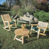 Cedar Log Rocker Seating Group