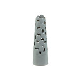 Light Grey Ceramic Tower Vase Cut Design