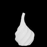 14" Textured White Ceramic Vase