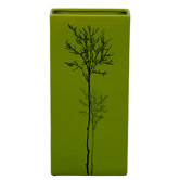 16" Green Ceramic Vase with Fall Season Tree Finish