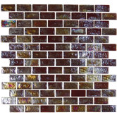 Geo Glass Brick 12" x 12"  Glass Mosaic in Brown