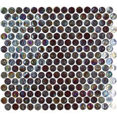 Geo Glass Circle 12" x 12"  Glass Mosaic in Brown