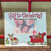 Joy To The World Reindeer Picture Frame