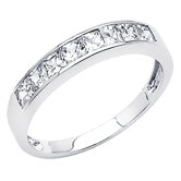 14K Gold Princess Cubic Zirconia Channel Ring