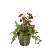 Silk Forest Foliage with Twigs in Metal Pot