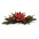 Silk Poinsettia Accent Topper (Set of 2)