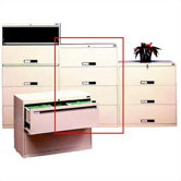 Lateral File With 4 Drawers and Retractable Doors