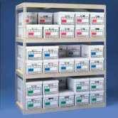 Archive Box Storage Rack with Particleboard Decking