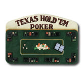 Hand-Carved Texas Hold'em Poker Sign