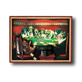 Hand-Carved Poker Dogs Under the Table Picture