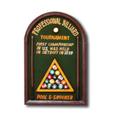 Hand-Carved Professional Billiard Sign