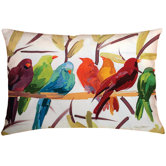 Flocked Together Birds Pillow