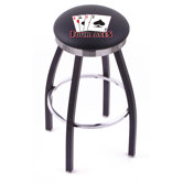 Gambling Single Ring Swivel Barstool with Chrome Solid Base