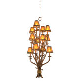 Ponderosa 12 Light Chandelier with Mica Shade