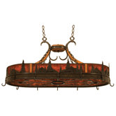 Aspen Hanging Pot Rack with 6 Light