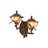 Ponderosa Two Light Outdoor Wall Lantern with Faux Marble Glass Shade
