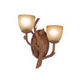 Ponderosa Two Light Wall Sconce with Champagne Glass Shade