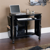 Chroma Computer Cart in Black and Chrome