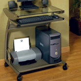 Beginnings Computer Cart with Slide Out Keyboard Tray in Champagne