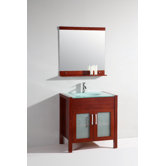 31.5" Single Bathroom Vanity Set with Mirror in Cherry Brown