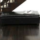 York Bonded Leather Storage Ottoman Bench