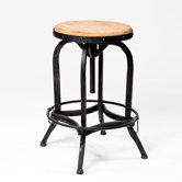 Weathered Oak Adjustable Bar Stool