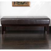 Melrose Bonded Leather Ottoman Bench in Brown