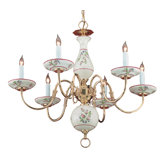Classic Ceramic 6 Light Chandelier with Ceramic Shade