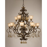 Norwalk 12 Light Golden Teak Crystal Chandelier