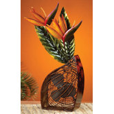 Bird of Paradise Figurine Table Top Fan