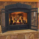 Fireplace Faceplate with Screen Doors
