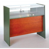 Elevated Quarter-Vision Jewelry Case with Wood Sides and Standard Finishes