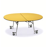 27" x 72" x 60" Oval Mobile Table Unit
