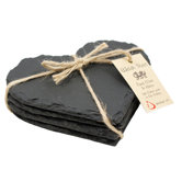 Welsh Slate Heart 4 Piece Coaster Set