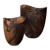 Dry Marbled Wood Vase