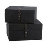 Nested Charcoal Felt Box (Set of 2)